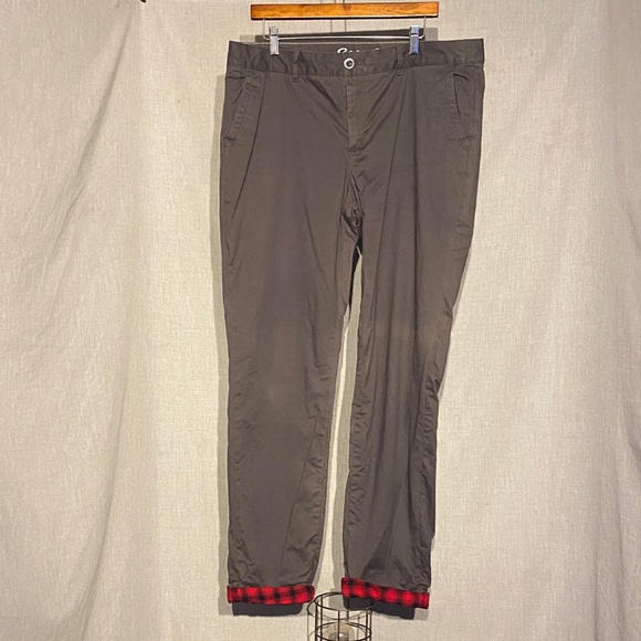 Eddie Bauer Gray Chinos with Red Trim - Picture 1 of 3